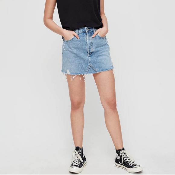 Agolde Quinn Swapmeet Denim Skirt - Picture 1 of 5